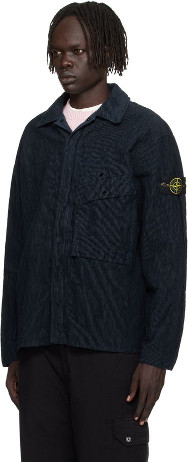 Риза Stone Island Wrinkled Corduroy Overshirt Тъмно синьо | K2S15 1200020 S0229, 3