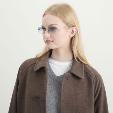 Rimless Rectangular Gradient Sunglasses, 6