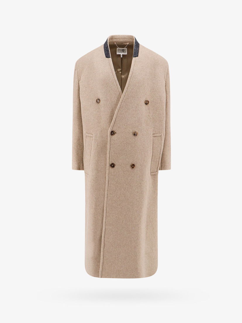 Палта Maison Margiela Double Breasted Long Coat Бежово | SH0AA0007M35145124