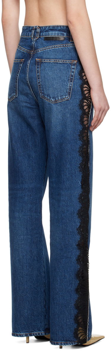 Дънки Stella McCartney Stella McCartney Lace High-Rise Straight Leg Jeans Синьо | 6D03053SPH85, 2