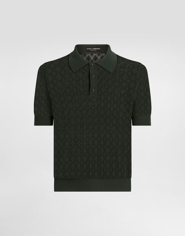 Dolce & Gabbana Openwork Short-Sleeved Polo Shirt