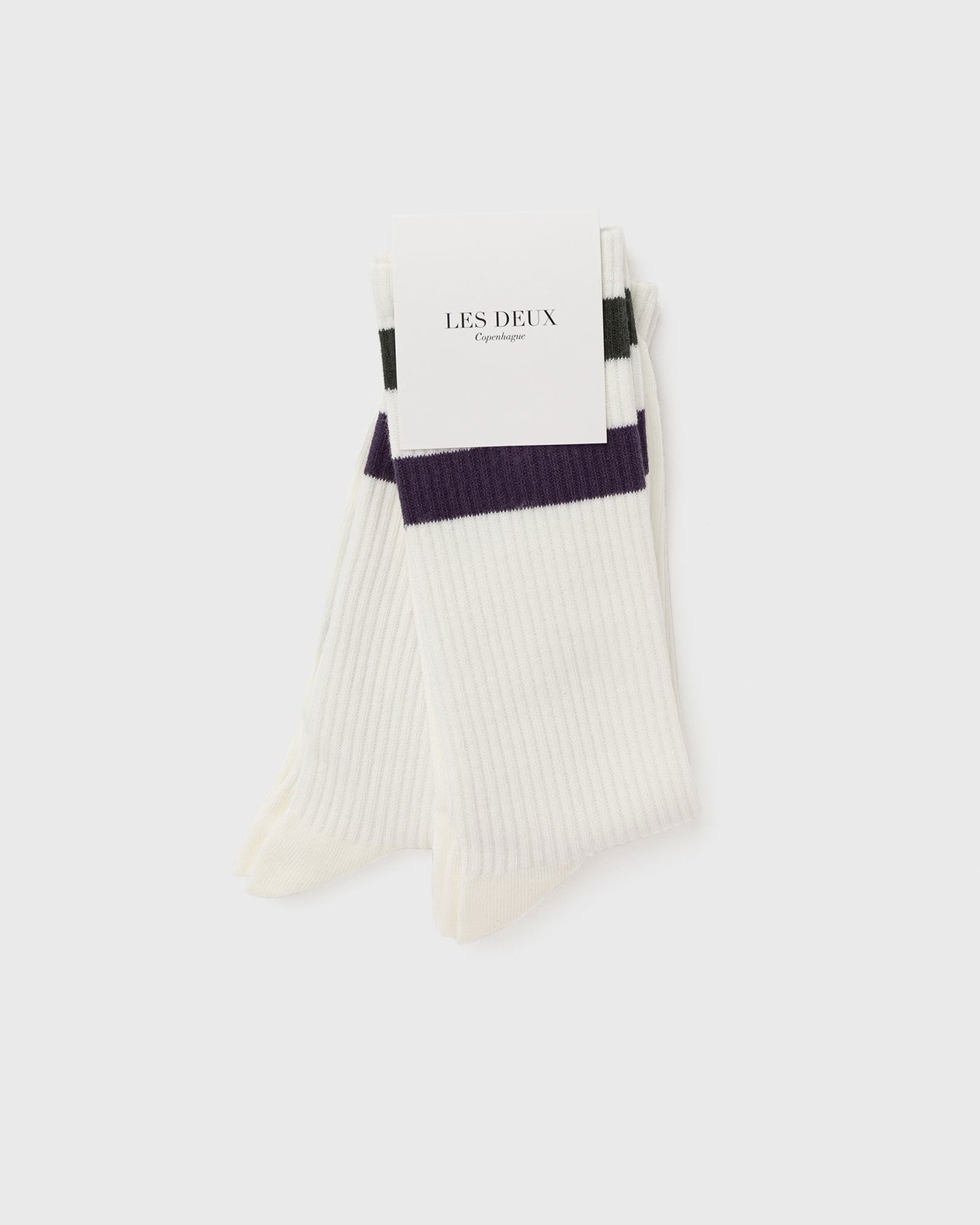 Чорапи Les Deux Ribbed Stripe Socks 2-Pack Бяло | LDM950013-210528, 0