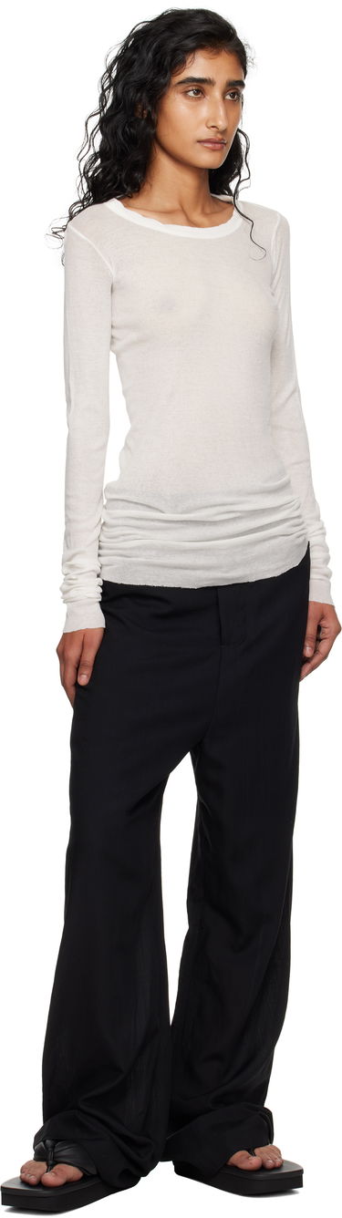 Тениска Rick Owens Rick Owens Concordians Mini Rib Long Sleeve T-Shirt Бяло | RP02E4202 MR, 3