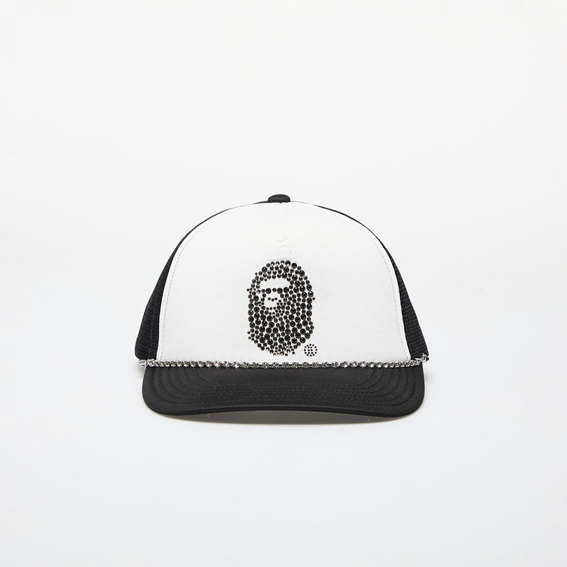 Шапка с козирка BAPE SWAROVSKI x Rhinestone Ape Head Mesh Cap M Black Черно | 001CPK801010M BLK