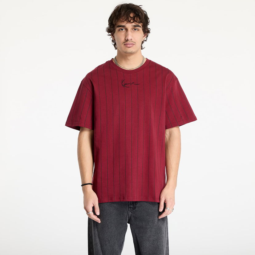 Тениска Karl Kani Kani Small Signature Essential Pinstripe Tee Red Червено | 60300190