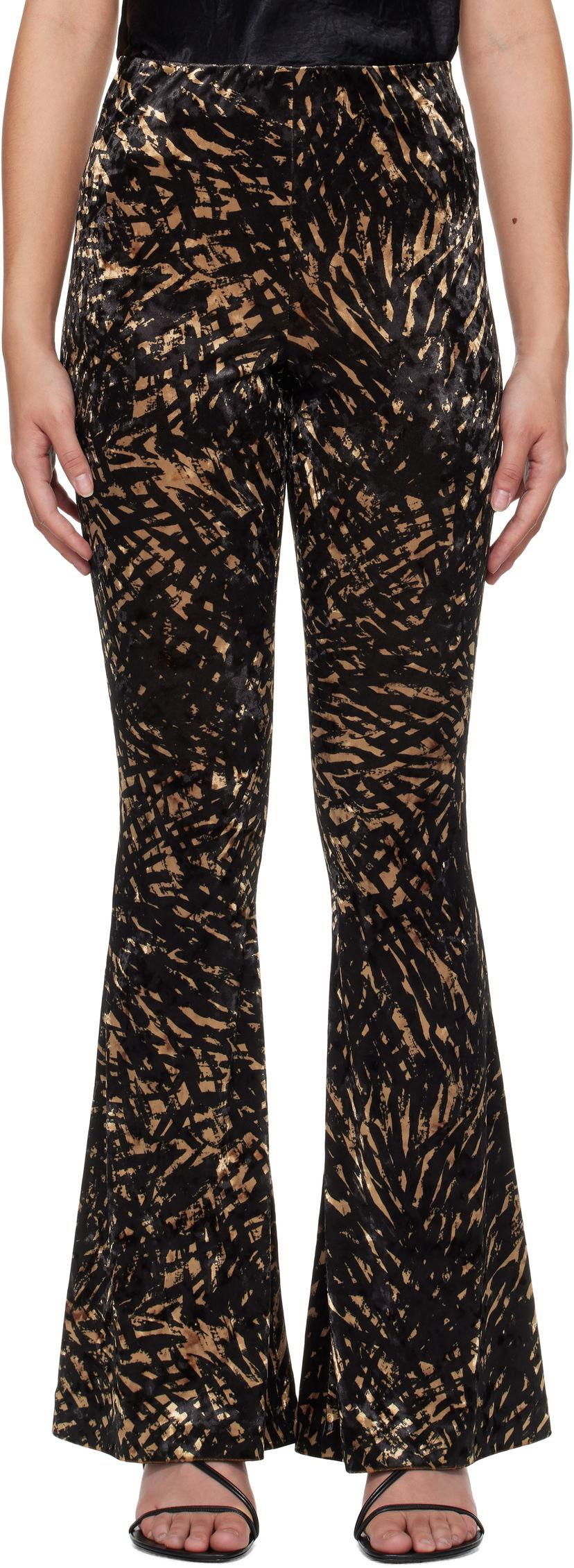 Панталони Nanushka Printed Velvet Flare Pants Многоцветен | NW24FWPA39599