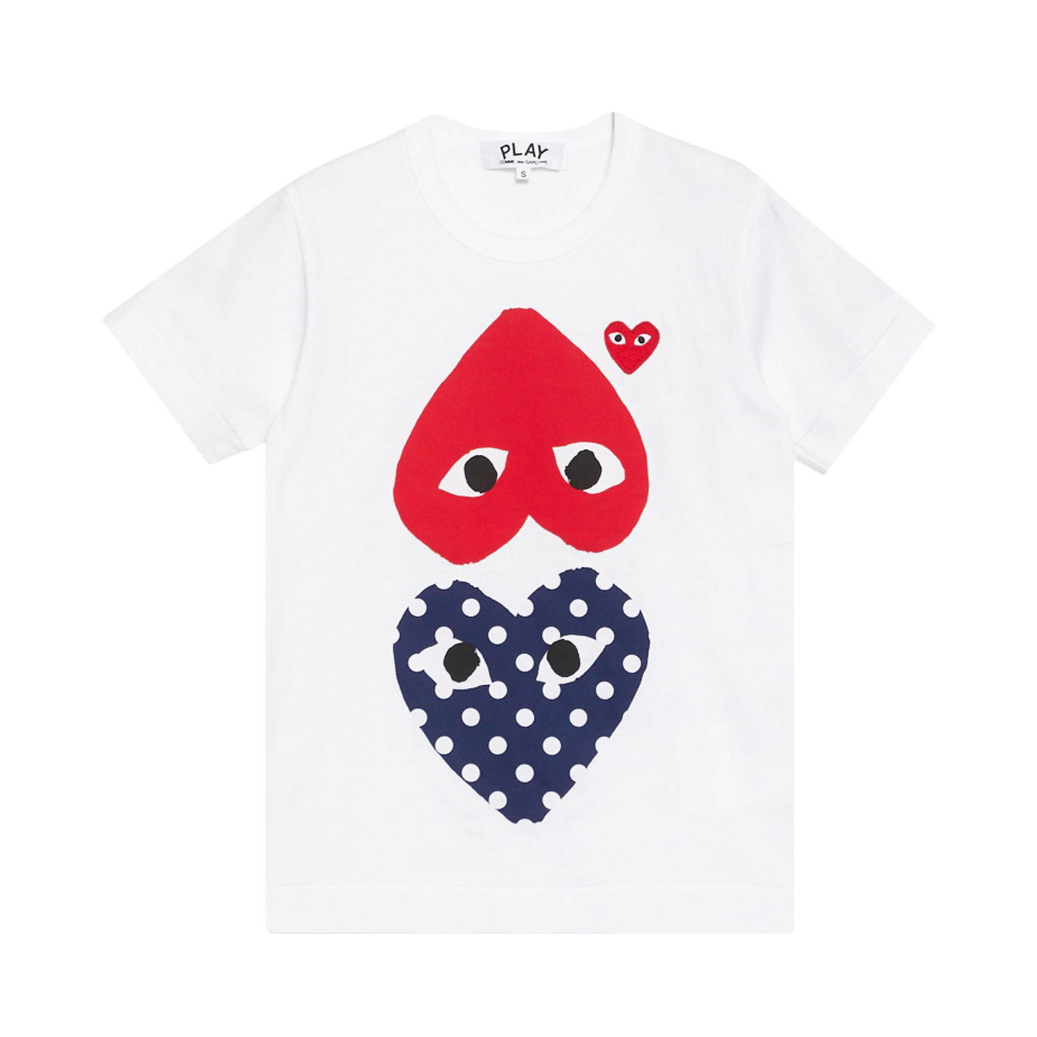Тениска Comme des Garçons PLAY Polka Dot Upside Down Heart T-Shirt Бяло | AZ T239 051 1, 1