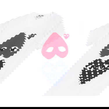 Тениска Comme des Garçons PLAY Polka Dot Upside Down Heart T-Shirt Бяло | AZ T239 051 1, 1