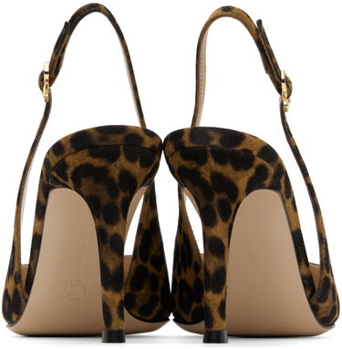 Кецове и обувки Gianvito Rossi Leopard Print Suede Slingback Pumps Кафяво | G95433-85RIC-CMD, 1