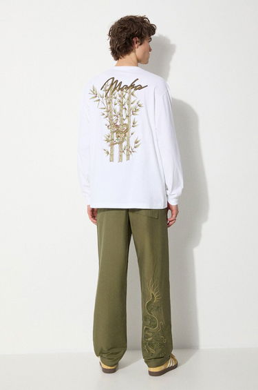 Тениска Maharishi Maharishi Dragon Bamboo Long Sleeve T-Shirt Бяло | 5080.WHITE, 0