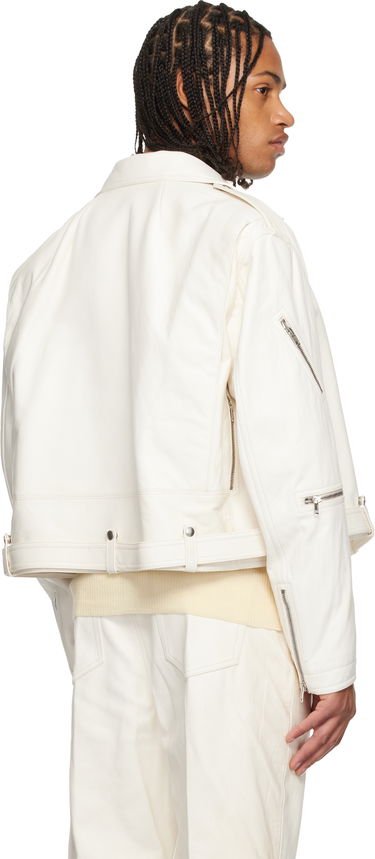 Яке Rick Owens Concordians Cropped Jumbo Bauhaus Stooges Leather Jacket Бяло | RU02E1770 LBH, 2