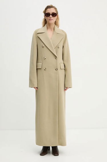 Палта Nanushka DAMIRA Double-Breasted Wool Coat Бежово | NW24PFSG27462, 0