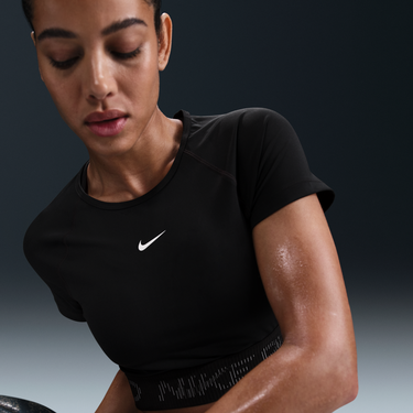 Съкратен топ Nike Dri-FIT Pro Short Sleeve Crop Top Черно | HM6369-010, 1