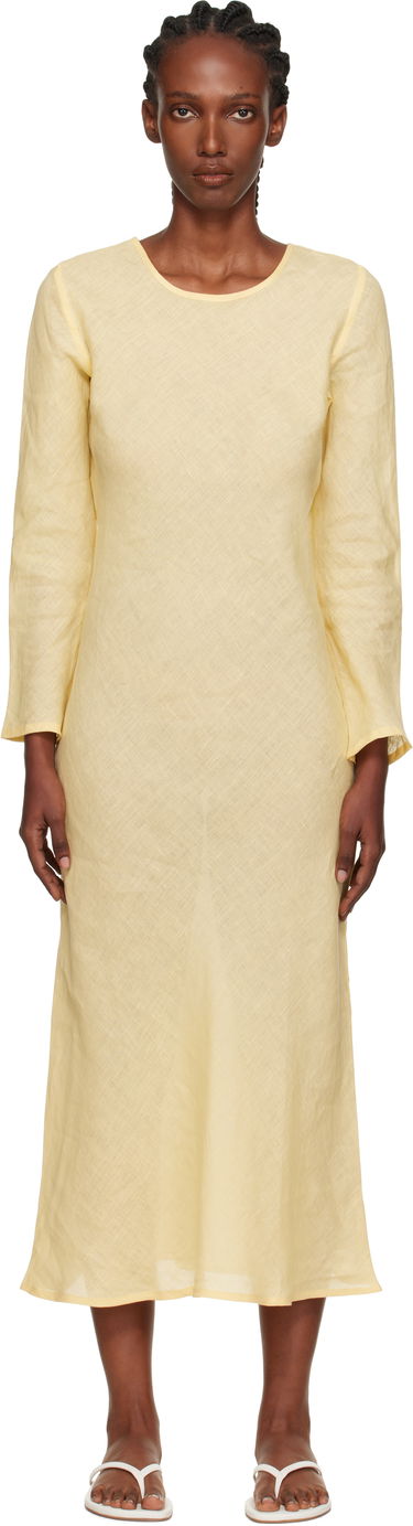 Pокля Baserange Baserange Dydine Long Sleeve Maxi Dress Жълто | DRDYL-FL-AU25, 0