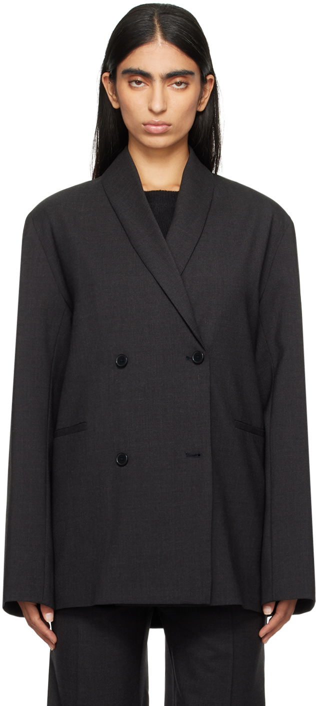 Яке Loulou de Saison Loulou de Saison Sancia Double-Breasted Blazer Черно | SANCIA, 0
