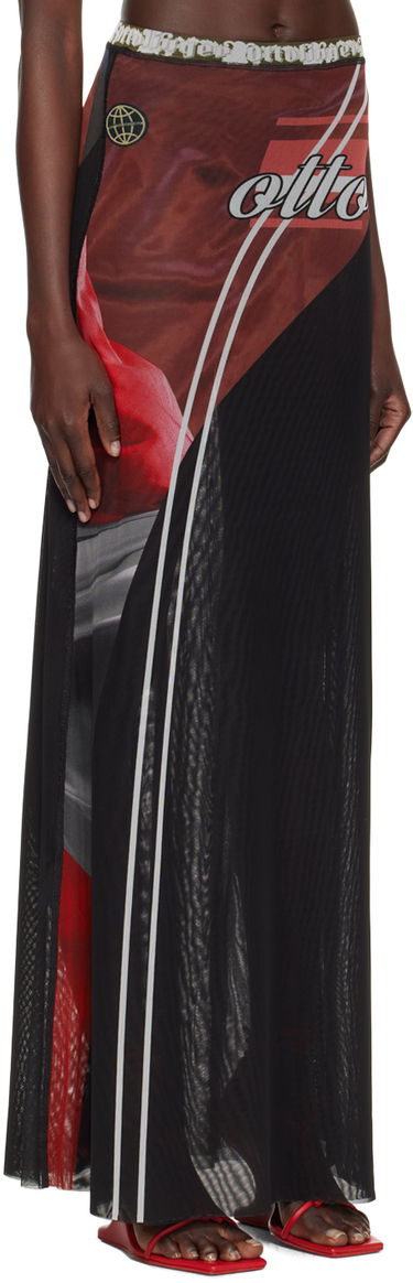 Пола Ottolinger Ottolinger Printed Mesh Maxi Skirt Черно | 0101315, 1