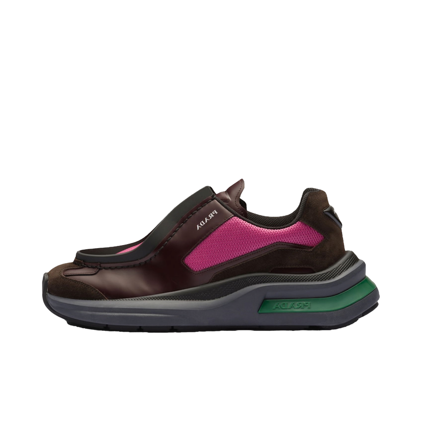 Кецове и обувки Prada Brushed Leather Bike Fabric Suede Garnet "Peony Pink" Розово | 2EG424_3LNN_F0KFF