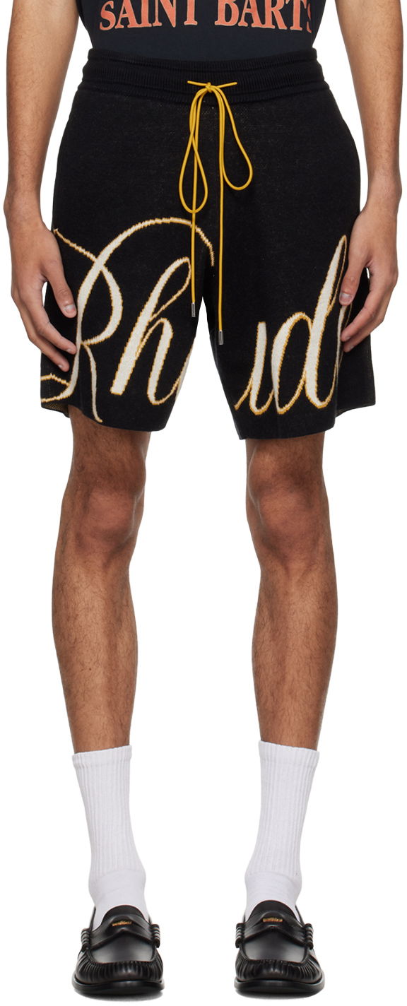 Къси панталони Rhude Script Shorts Черно | RHPS24SH16973165