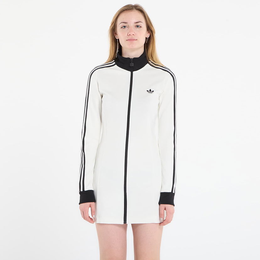 Pокля adidas Originals 3-Stripes Full-Zip Track Dress Бяло | KD3771