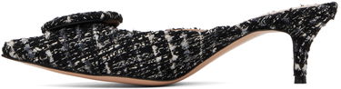 Кецове и обувки Gianvito Rossi Portofino 55 Tweed Buckle Mules Черно | G93006-55RIC-BCL, 2