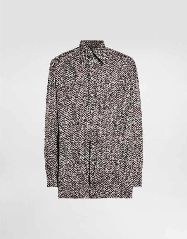 Dolce & Gabbana Bouclé Print Chiffon Shirt