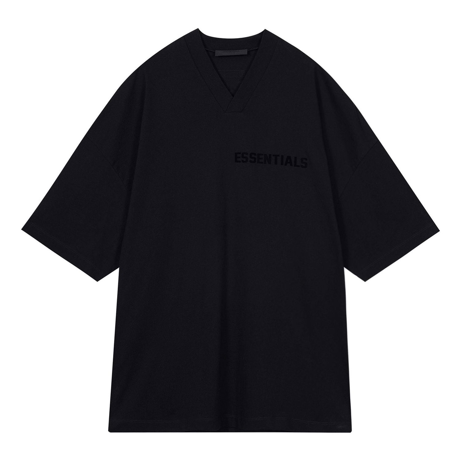 Тениска Fear of God Essentials V-Neck T-Shirt Черно | 125SP234116F, 0