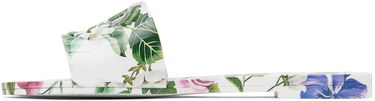 Pокля Dolce & Gabbana Dolce&Gabbana Floral Print Rubber Slides Бяло | CW2215 A6L05, 2