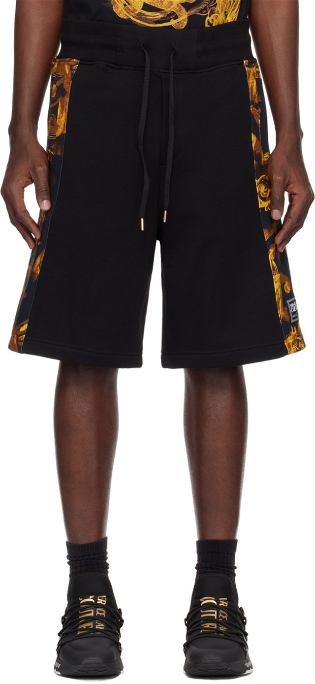 Couture Black & Gold Watercolor Couture Shorts