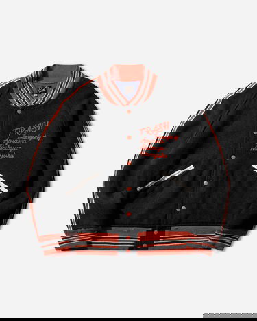 Яке Needles Deconstructed Wool Melton Letterman Jacket TRASH Triangle of Aoyama Shibuya Harajuku Многоцветен | RW168 BLACK, 0