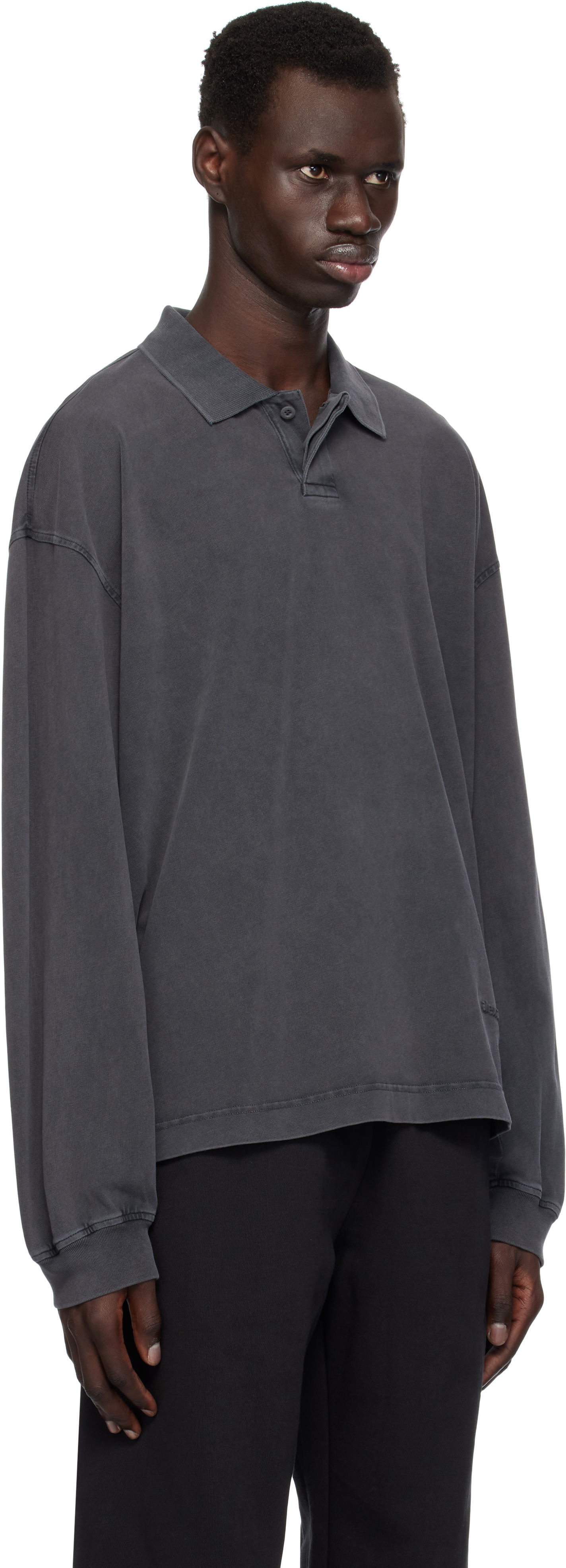 Поло тениска Alexander Wang Alexander Wang Long Sleeve Polo Сиво | 6CC1251072, 1