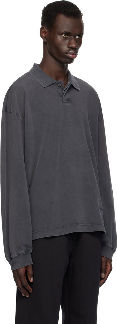 Поло тениска Alexander Wang Alexander Wang Long Sleeve Polo Сиво | 6CC1251072, 1
