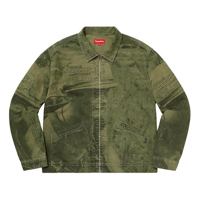 Яке Supreme Supreme Is Love Denim Work Jacket Зелено | SUP-FW19-060