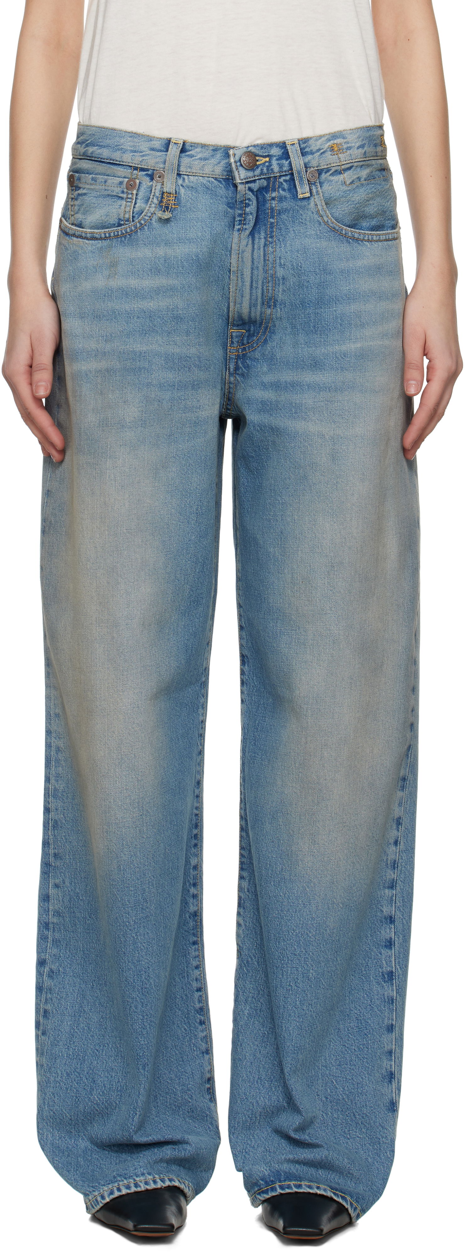 Дънки R13 R13 D'Arcy Loose Jeans Синьо | R13WD038-D306A, 0
