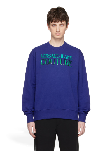 Суитчър Versace Jeans Couture Iridescent Sweatshirt Синьо | E74GAIG06 ECF01G