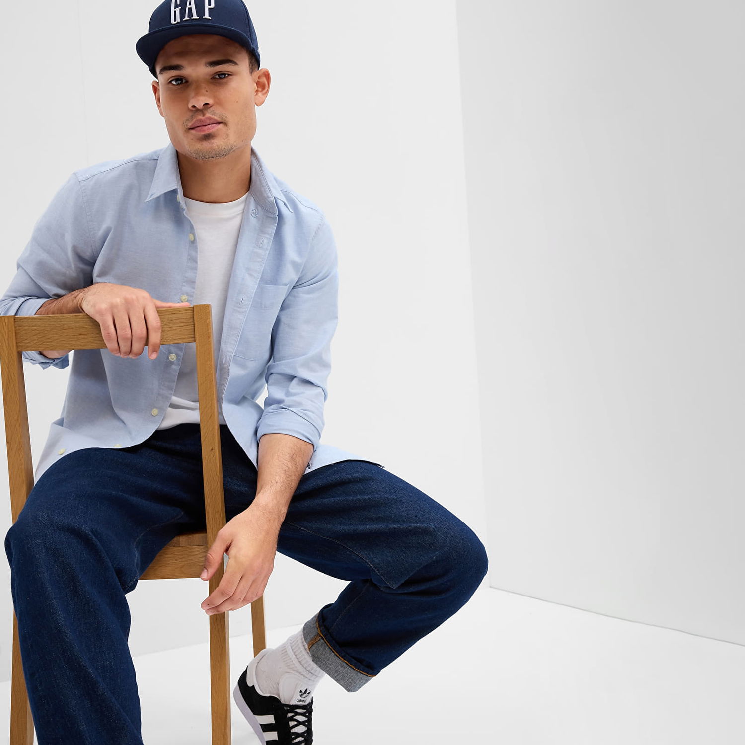 Риза GAP Shirt Stardard Oxford Shirt Blue Opal M Тюркоазено | 488512-07, 0