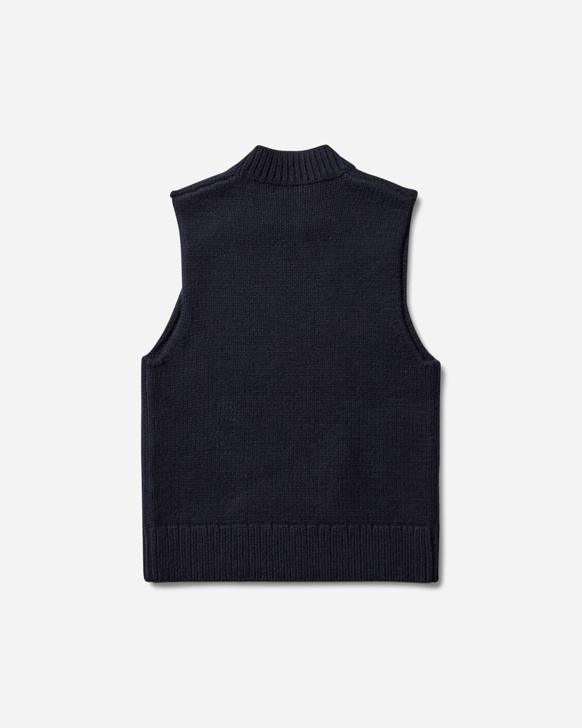 Пуловер Dries Van Noten Sleeveless Sweater Mock Neck Тъмно синьо | 252-021245-2710 509