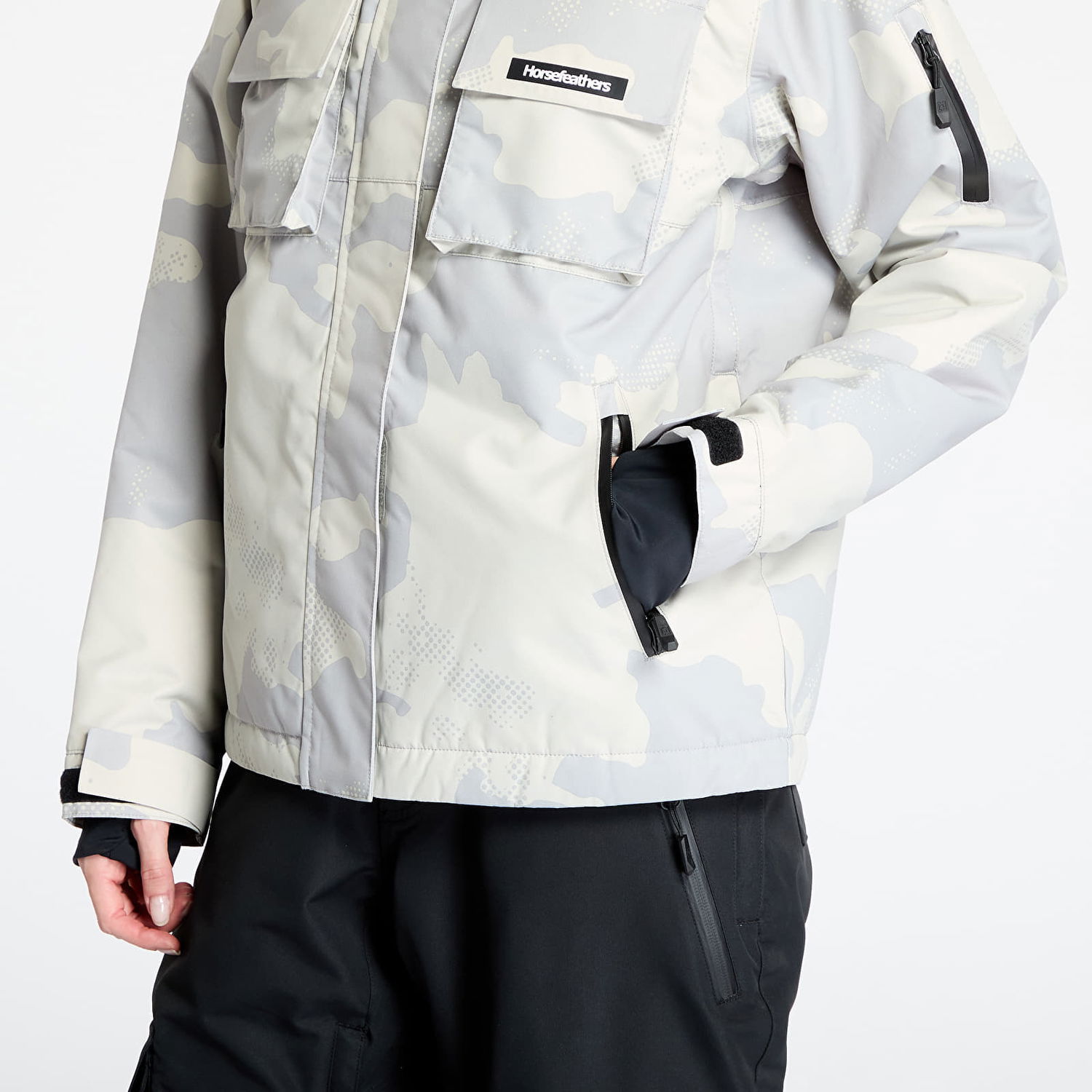 Парка Horsefeathers Snowstorm Print Hooded Jacket Бяло | OW221B, 1