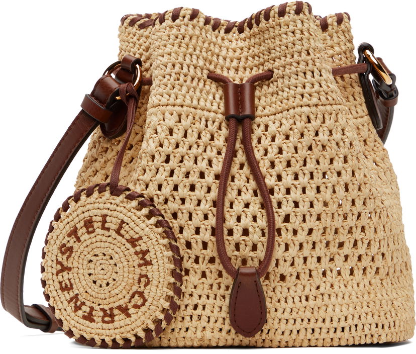 Дамска чанта Stella McCartney Stella McCartney Falabella Raffia Crochet Bucket Bag Бежово | 7B0153WP0376