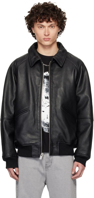 Яке бомбър 1017 ALYX 9SM ALYX 9SM Varsity Leather Jacket Черно | AAMOU0545LE01, 0