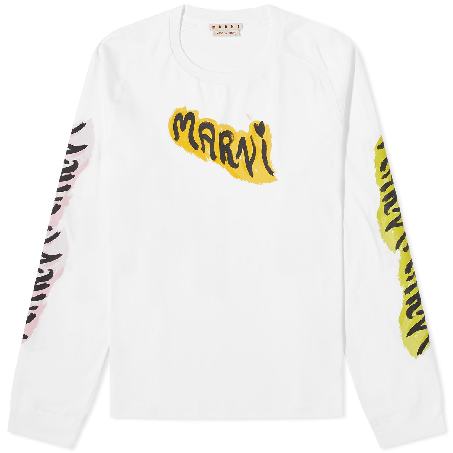Тениска Marni Marni Long Sleeve Graffiti Logo Tee Бяло | HUMU0274P0-USCV52-GLW01, 0