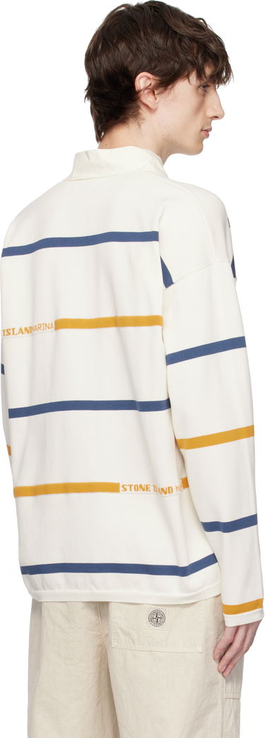 Поло тениска Stone Island Stone Island Striped Organic Cotton Polo Бяло | K1S15 5100035 S00XB, 2
