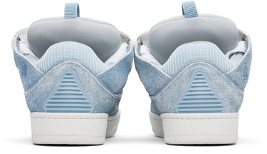 Кецове и обувки LANVIN Blue Curb Denim-Effect Leather Sneakers Синьо | FU-SKDK12-USJE-P25, 1