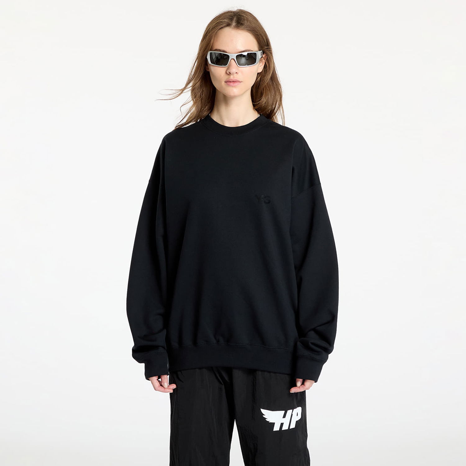 Суитчър Y-3 Black Bonded-Logo Sweatshirt Черно | IW0075, 1