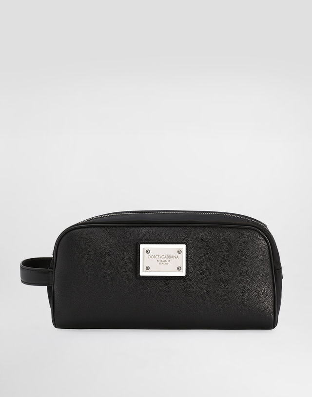 Dolce & Gabbana Grainy Calfskin And Nylon Toiletry Bag