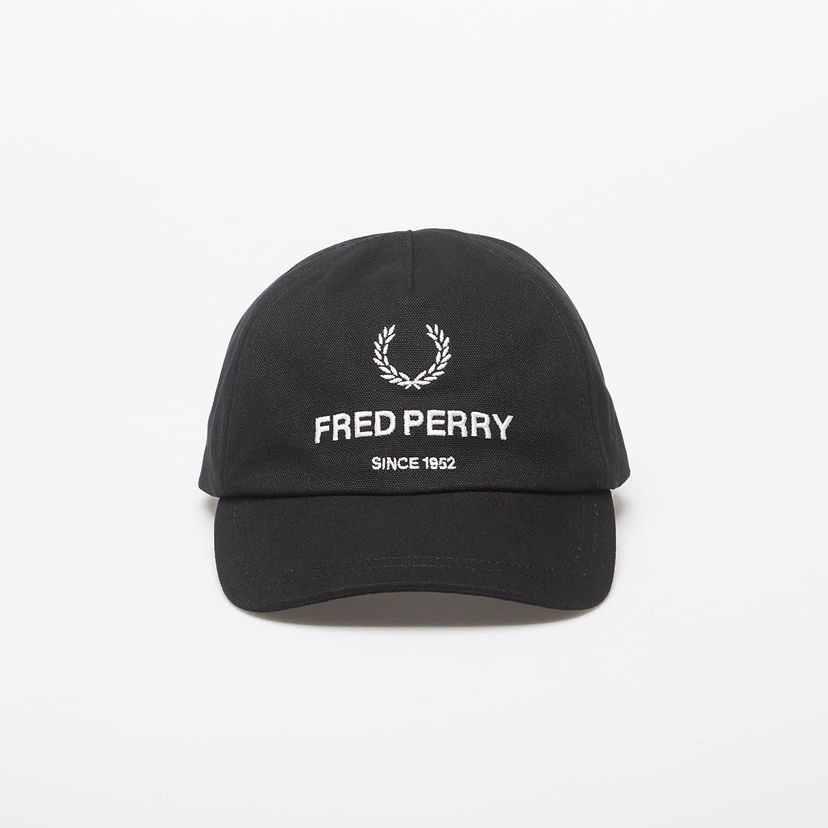 Шапка с козирка Fred Perry Cotton Canvas Branded Cap Черно | HW8667 102