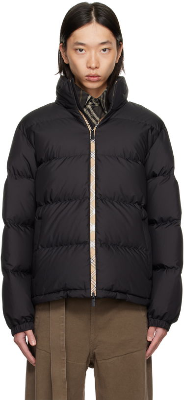 Пухо яке Burberry Burberry Snowdon Checker-Tape Down Jacket Черно | 8113810, 0