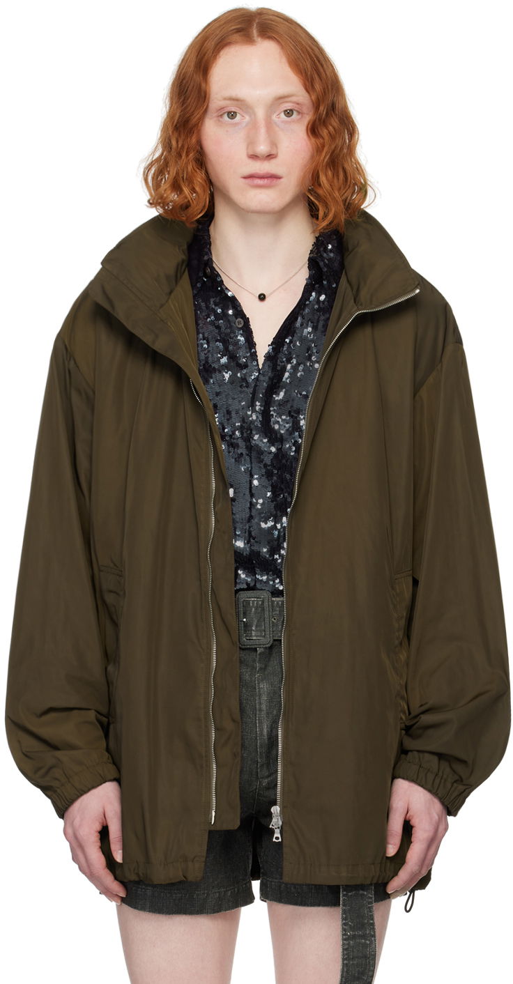 Ветровка Dries Van Noten Funnel Neck Jacket Зелено | 241-020512-8210, 0
