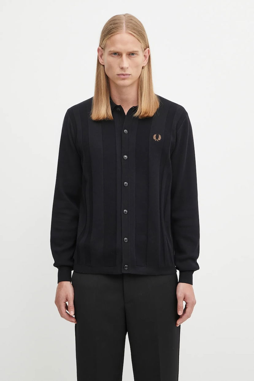 Пуловер Fred Perry Fred Perry Textured Cardigan Черно | K9726