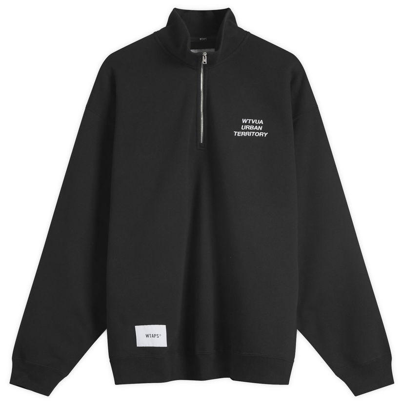 Суитчър WTAPS Embroidered Half Zip Sweatshirt Черно | 242ATDT-CSM20-BLK