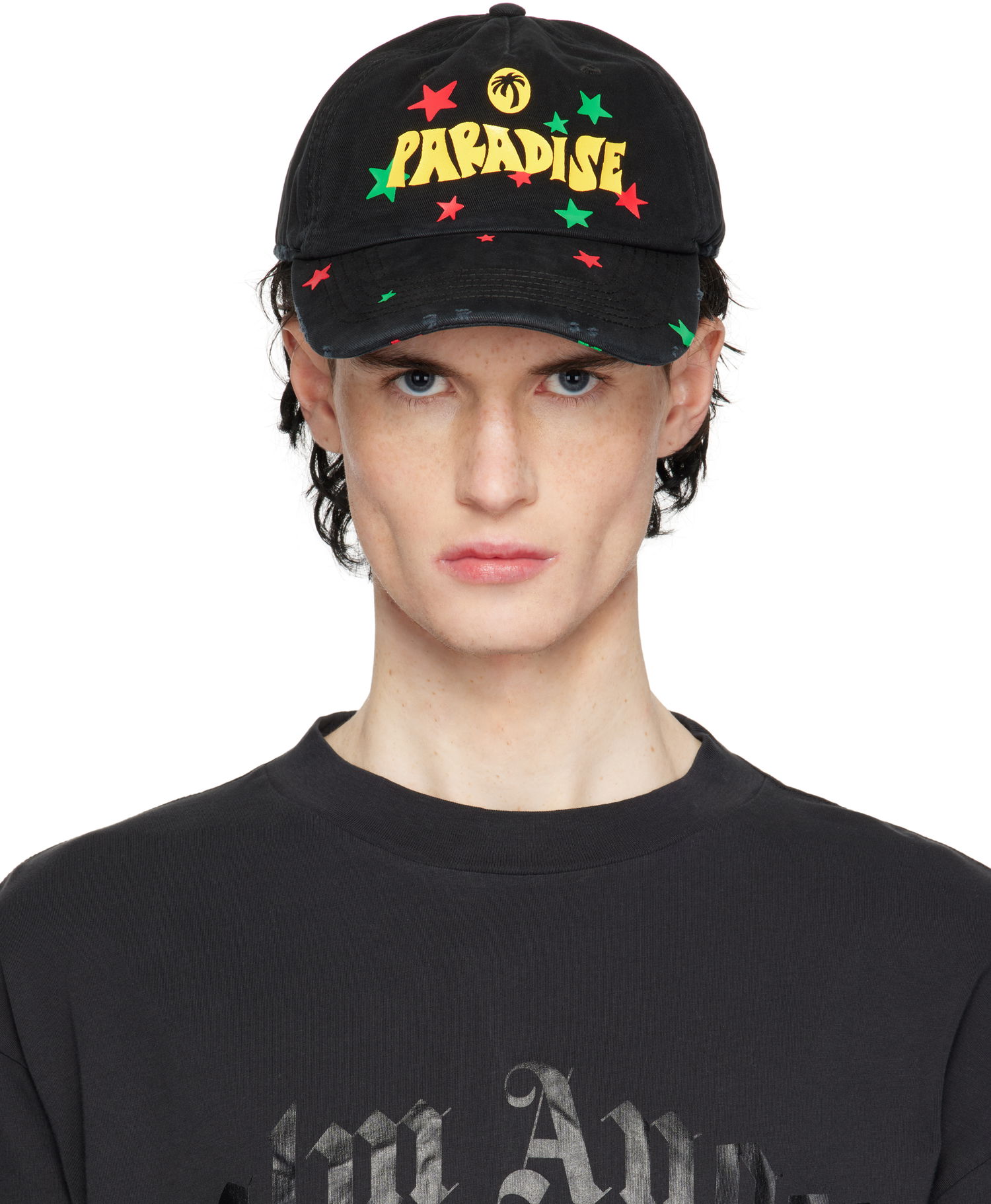 Шапка с козирка Palm Angels 'Paradise' Palm Baseball Cap Черно | PMLB108S25FAB0031018, 0